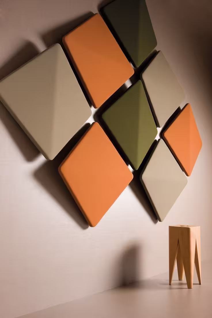 Pahlı kesim akustik kumaş panel