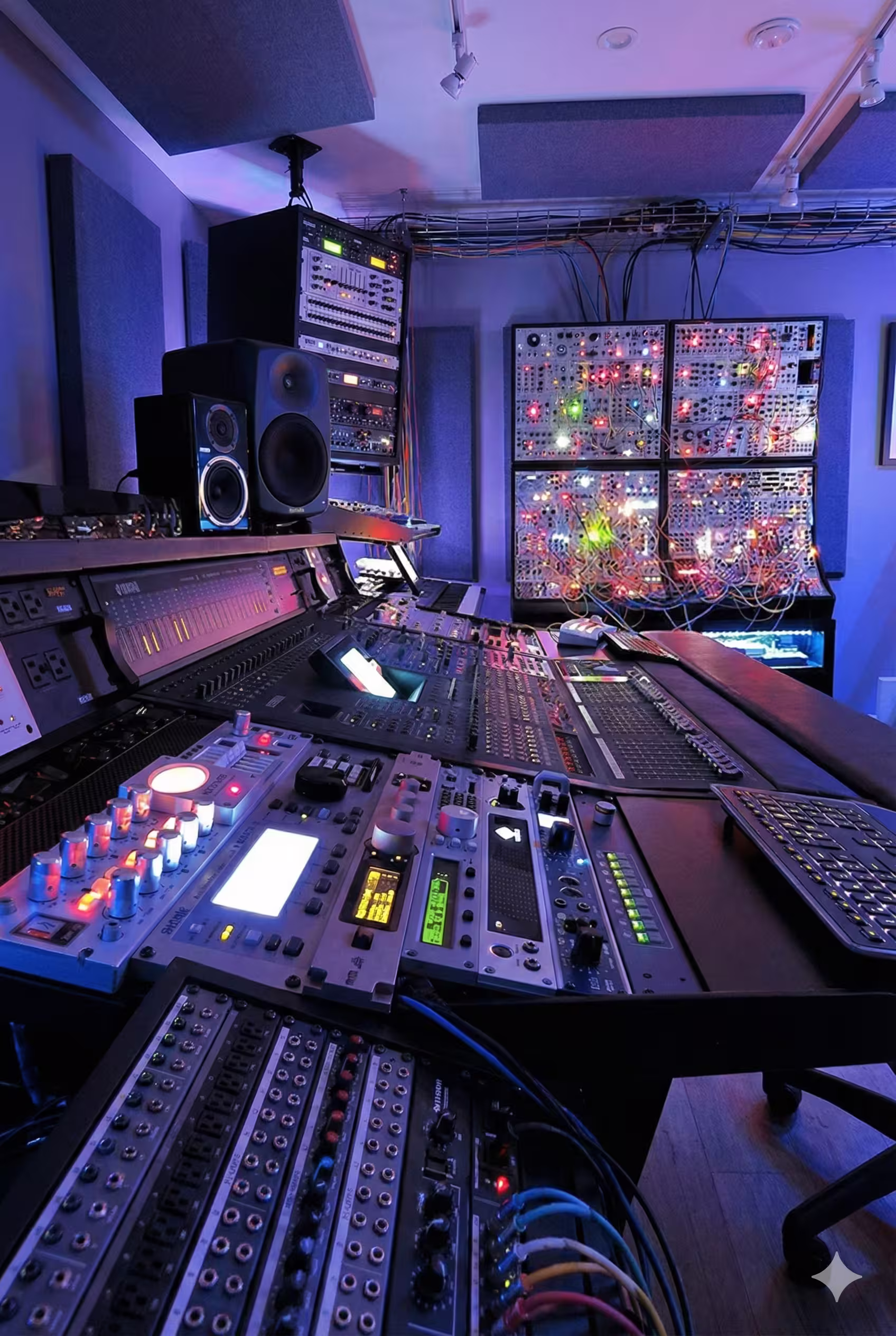 Ses kayıt odası akustiği — yankı kontrolü için duvar ve tavan akustik panel uygulaması